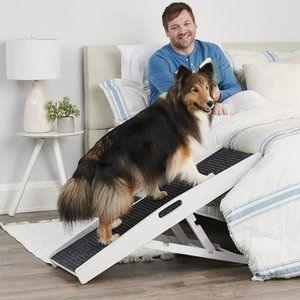 🐶Pet Ramp Collapsible Adjustable Height Includes Handles Non-Slip 🐶NWT